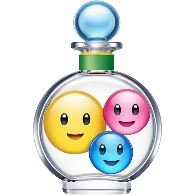 Benetton Sisterland perfume bottle, colorful, playful, feminine, modern emoji style emoji