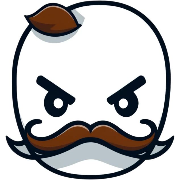 angry face with mustache emoji