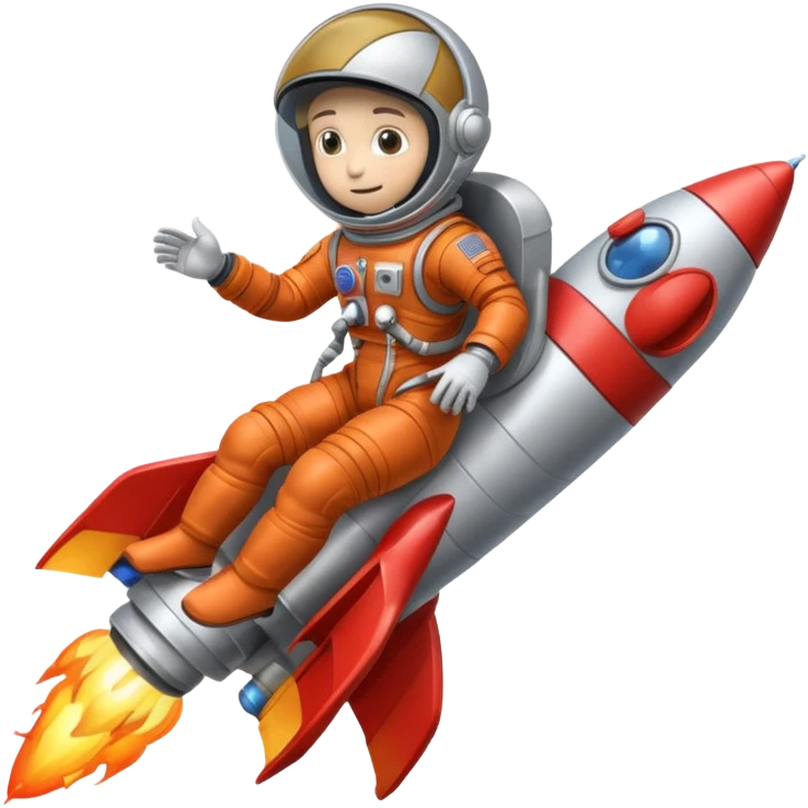astronaut riding a rocket  emoji