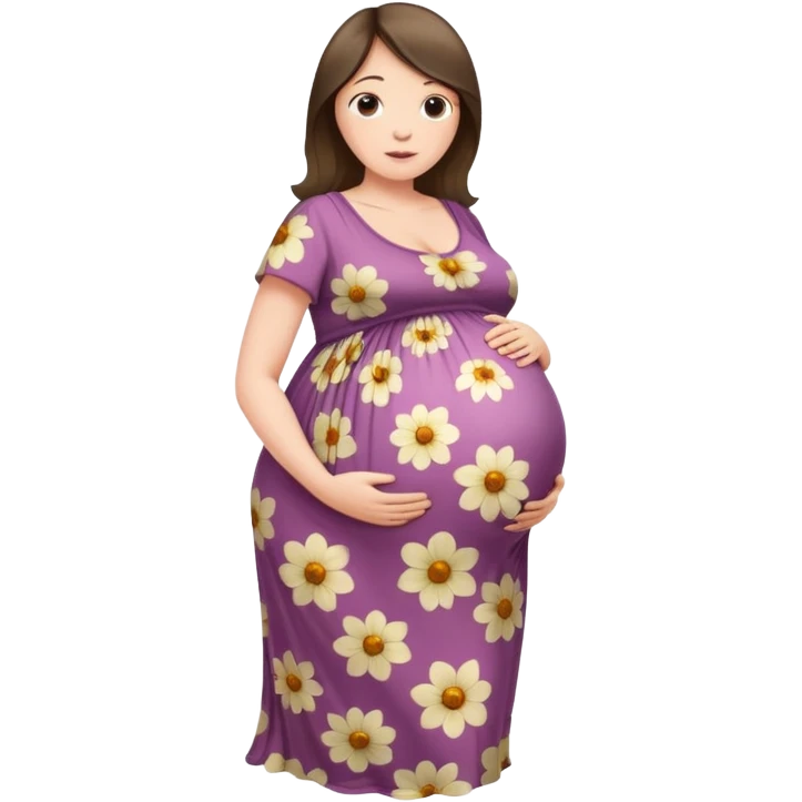 heavily pregnant woman with extremely abnormally huge overdue belly emoji