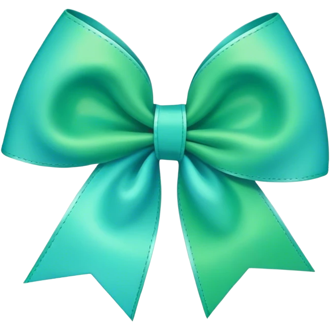 A cyan and green hairbow emoji