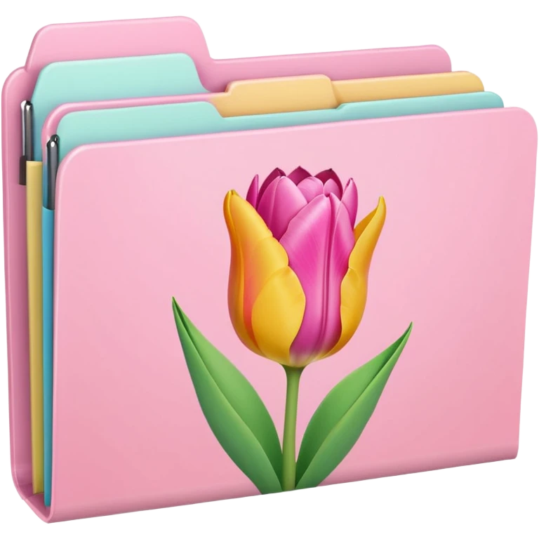pastel-file-folder-with-tulip-picture emoji