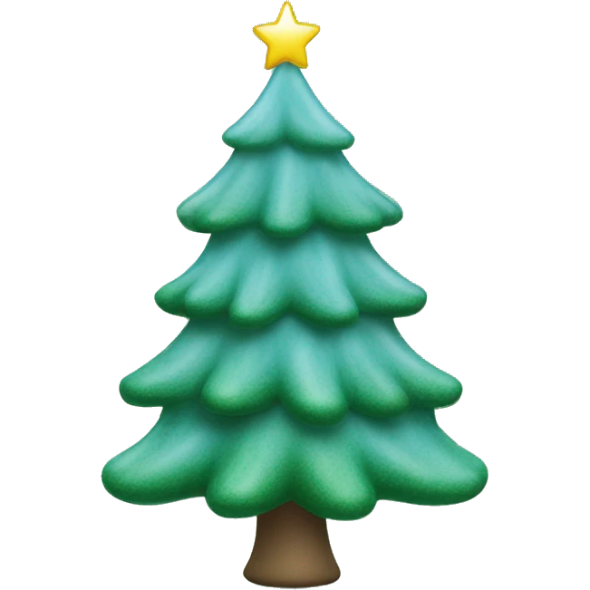 Light Blue Christmas tree decoration on a green tree emoji