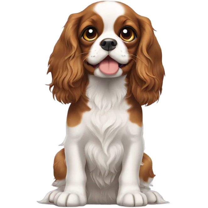King Charles spaniel puppy begging, emoji