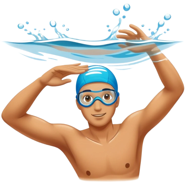 a swimmer swimming in a glass emoji