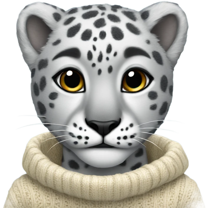 Snow leopard wearing a sweater  emoji