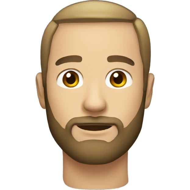Man short beard Thin hair, forest. emoji