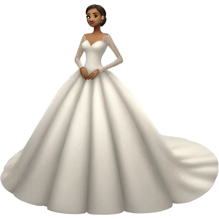 Fancy ballgown wedding dress sparkly with long sleeves emoji
