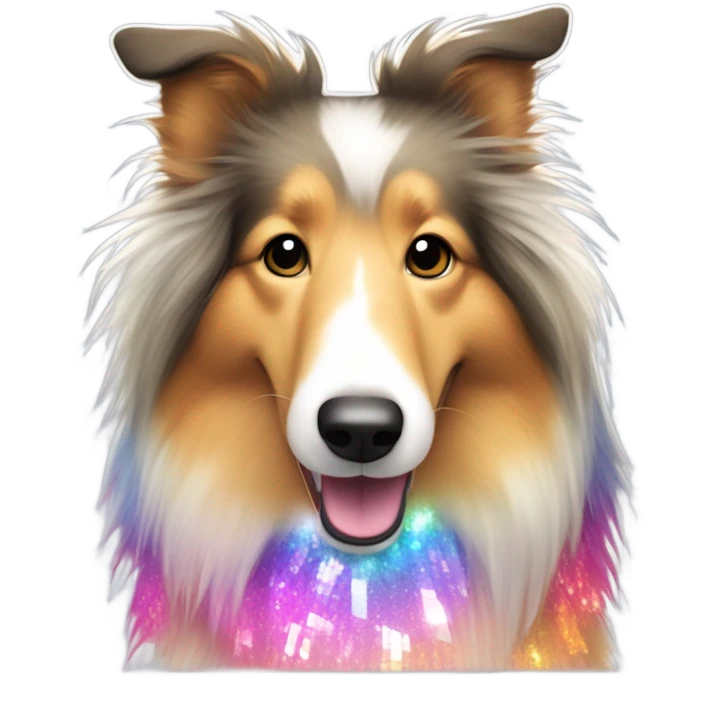 Rough collie disco emoji