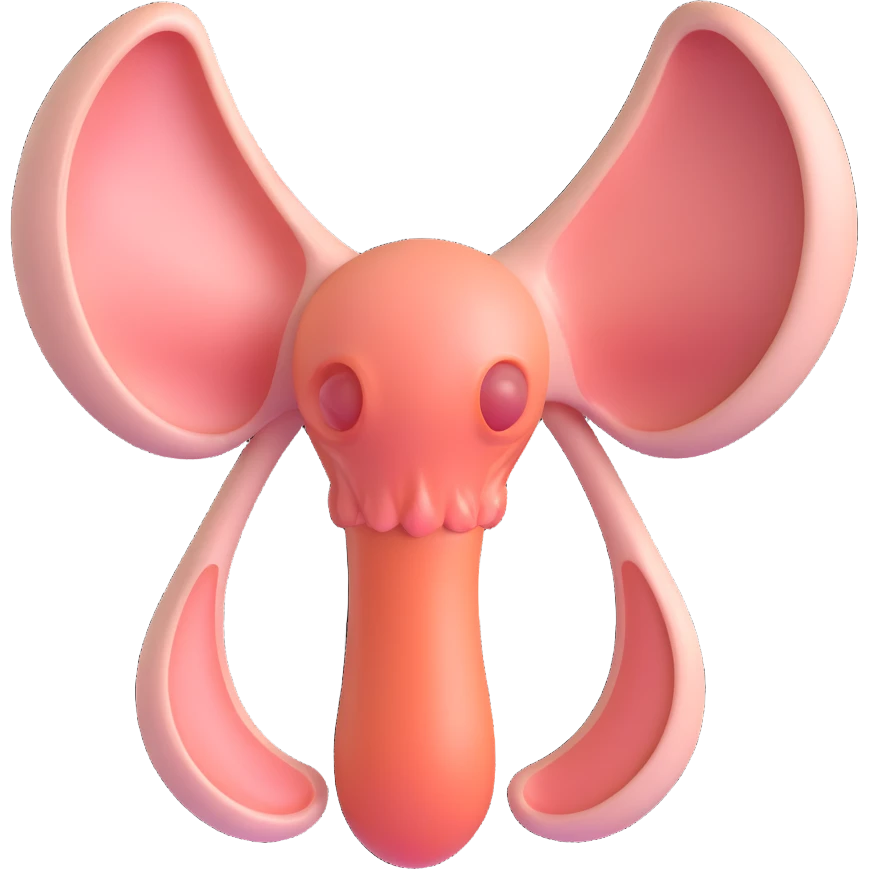 3D icon no background: stylized uterus with polycystic ovaries, 3D effect, light colors, modern realistic style, aspect ratio 2:3 emoji