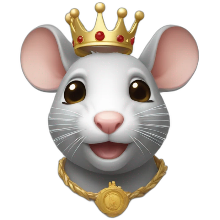 Un rat avec une couronne emoji