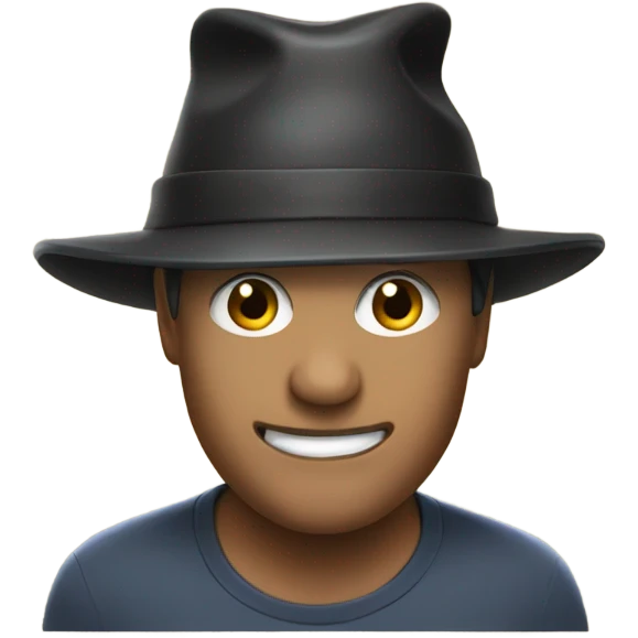 Man wearing a loser hat emoji