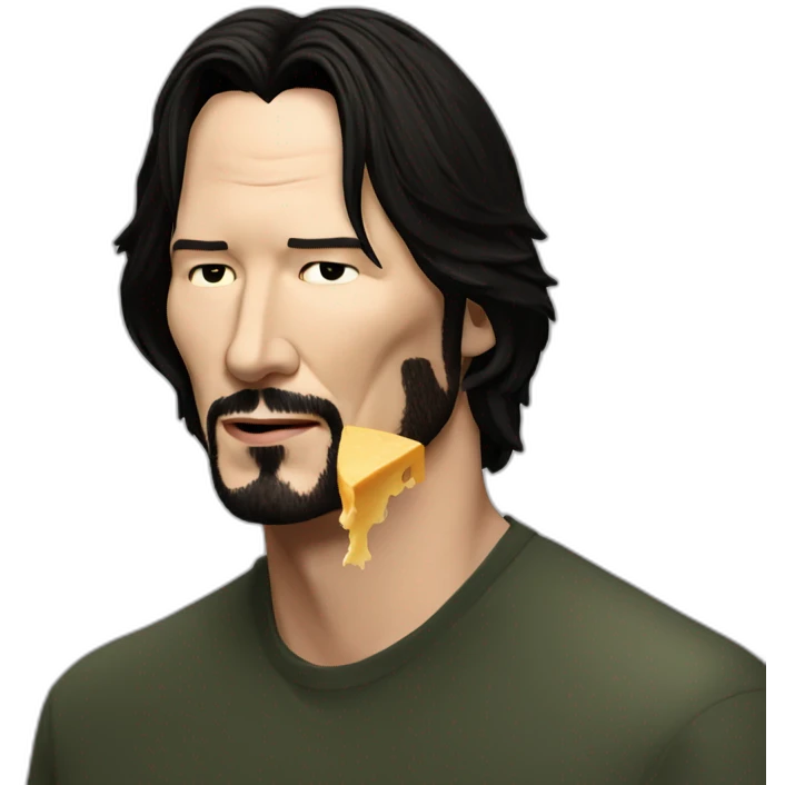 keanu reeves eating cheese emoji