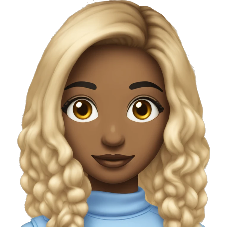 Uma mulher de olhos cor de meu morena e com iPhone 11 na mão trabalhando de social media  emoji