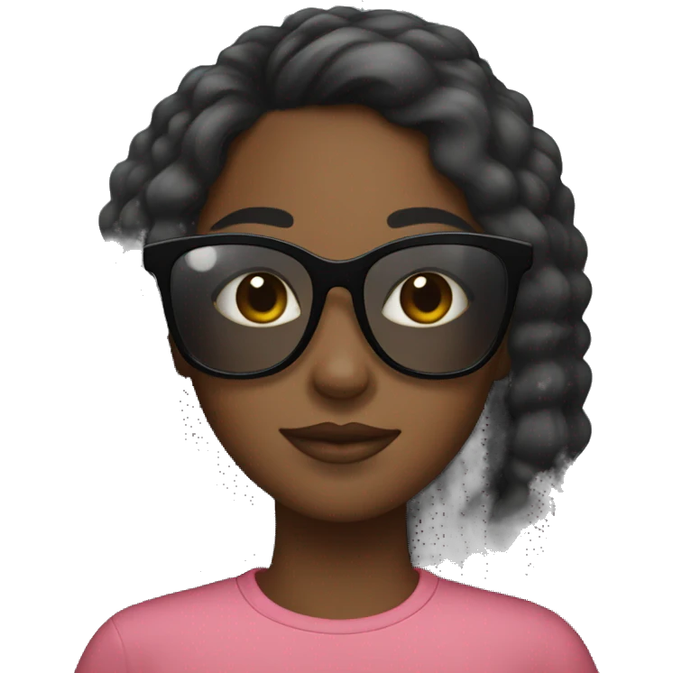 a black girl with cute sunglasses on emoji