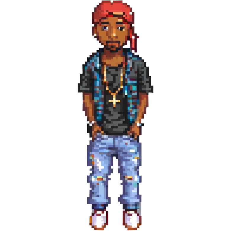 2Pac в полный рост, no background emoji