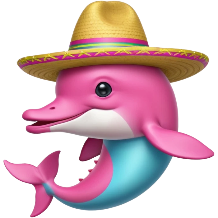 Delfin rosado con sombrero  emoji