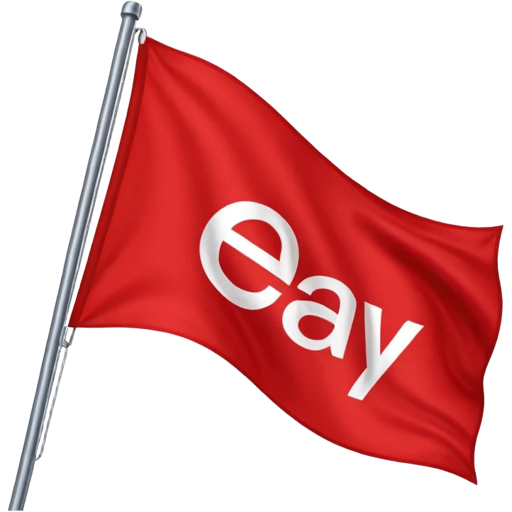 red flagg with ebeay logo there emoji