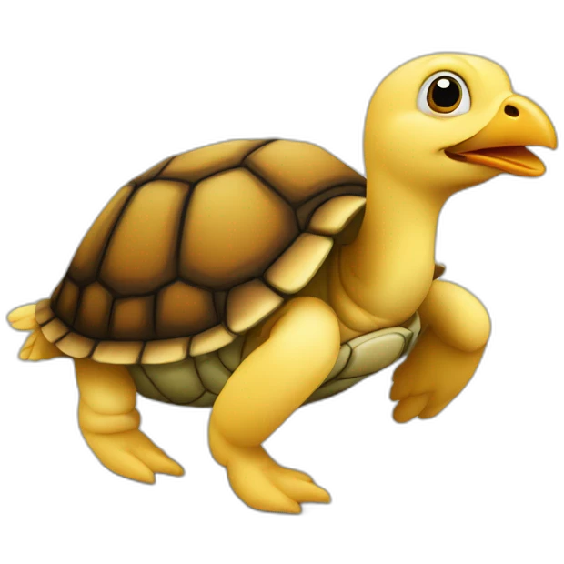 tortue avec poule emoji