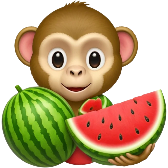 Monkey holding watermelon emoji