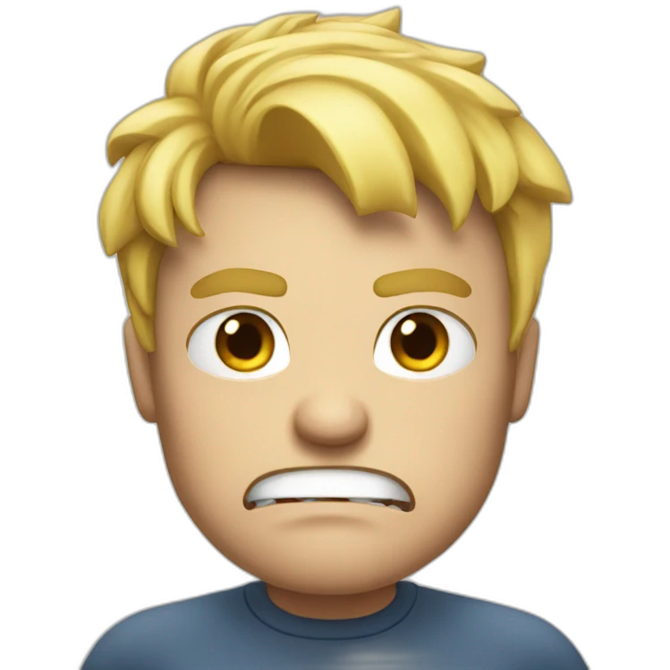 A angry blond-haired guy  emoji