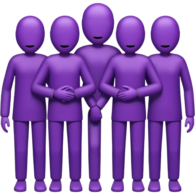 purple group without eyes and nose  holding hands emoji