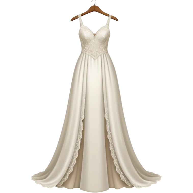 White sparkly wedding dress on a hanger emoji