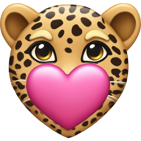 apple heart emoji pink leopard emoji