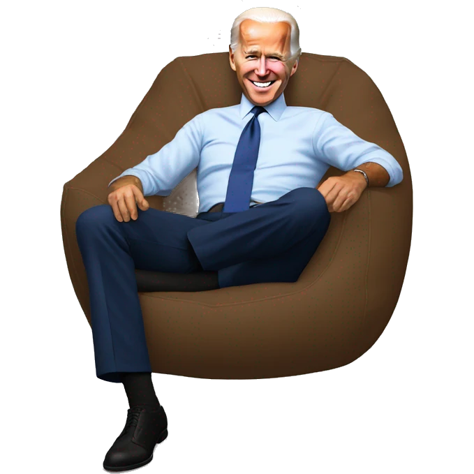 Joe Biden sitting in a bean bag emoji