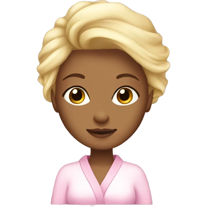 blonde girl spa day pink emoji