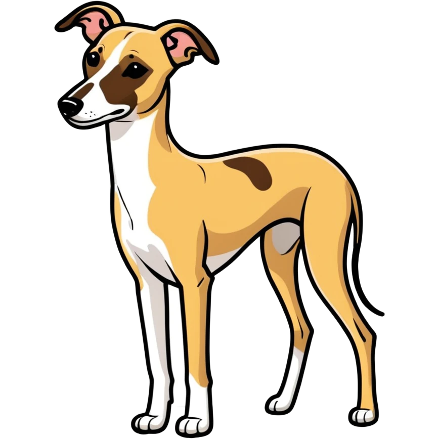 Whippet white with brown patches  emoji