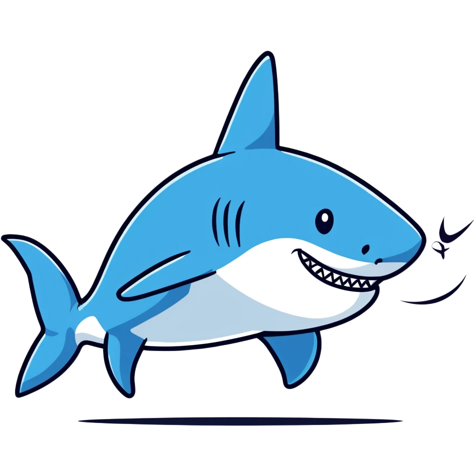 shark wearing blue nike shoes emoji