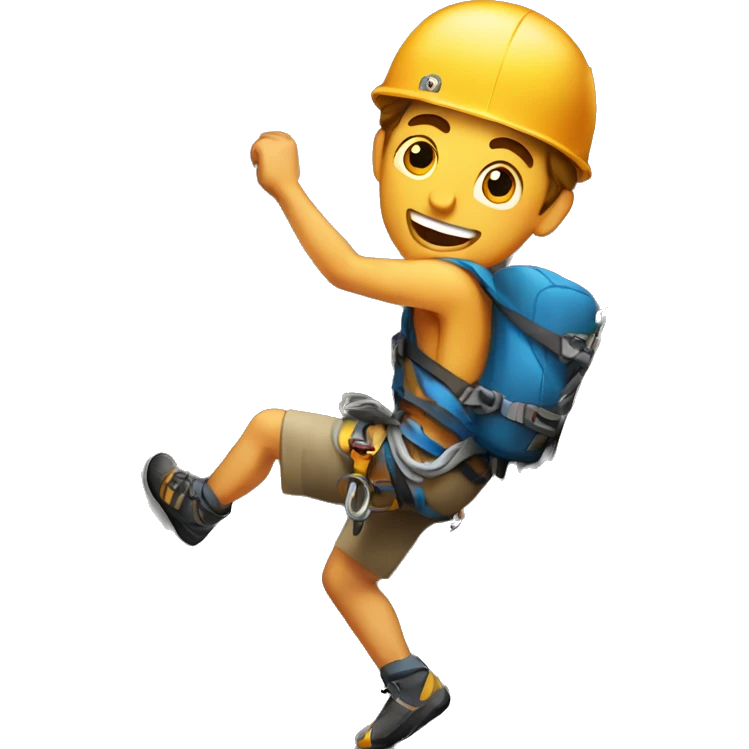 guy rock climb emoji
