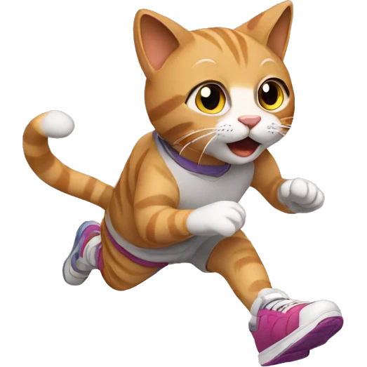 cat running with sneakers emoji