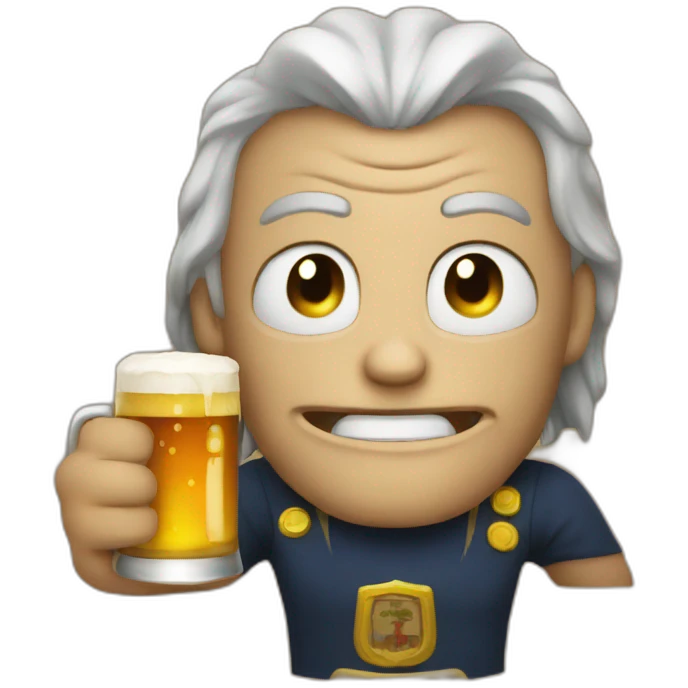 Evil with beer emoji