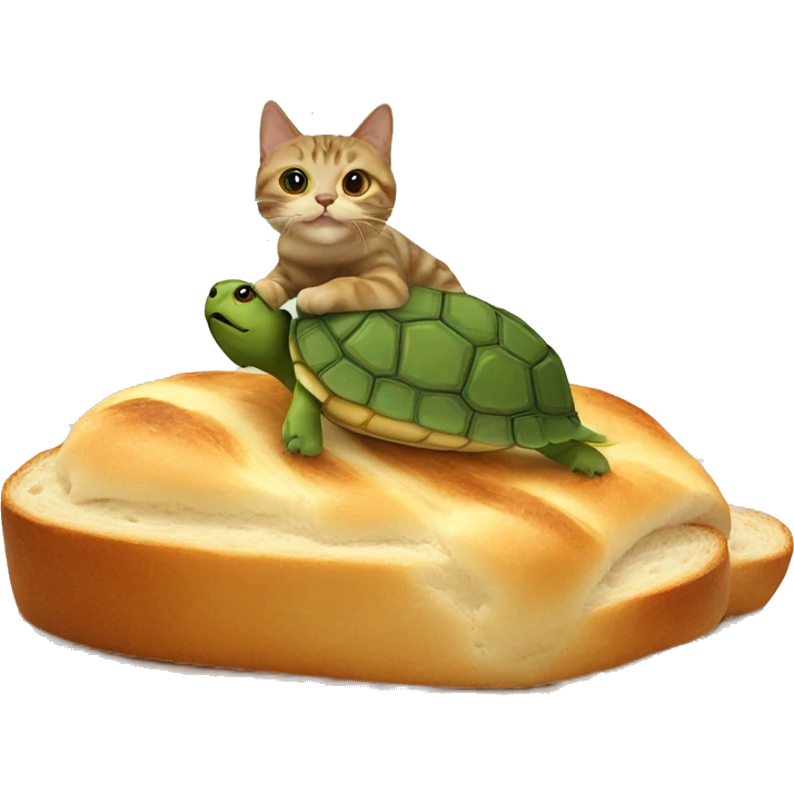 turtle-cat on bread emoji