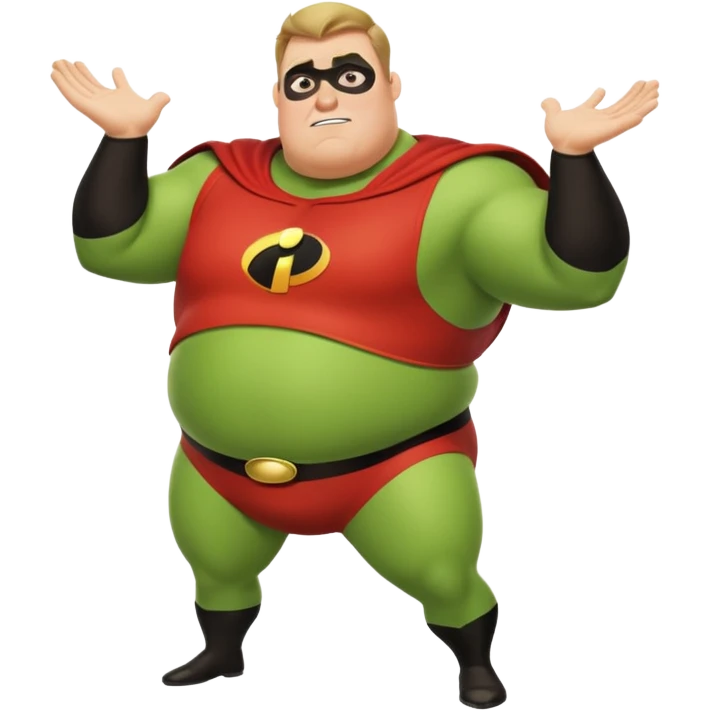 green fat mr incredible farting  emoji