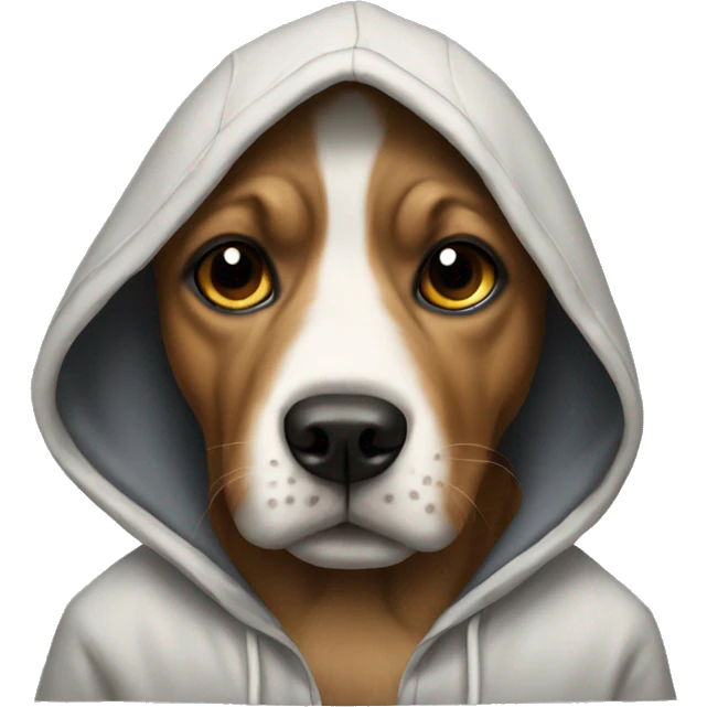 Dog wearing a hoodie emoji