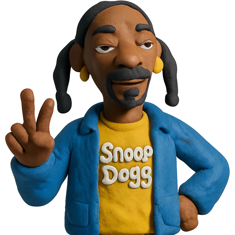 claymation style Snoop Dogg emoji