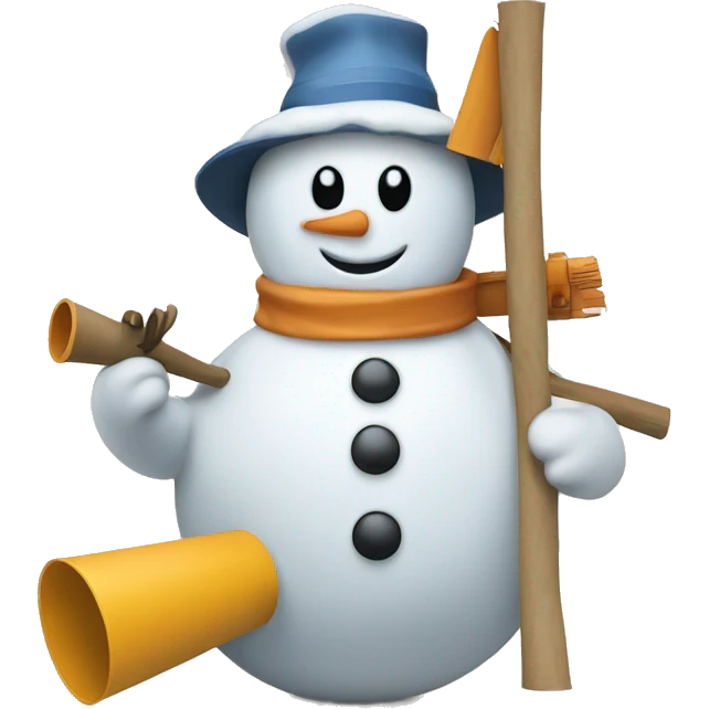 snowman holding construction plans emoji
