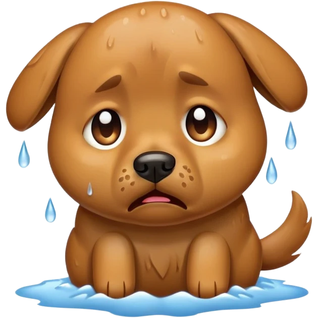 Dog crying because it’s raining emoji