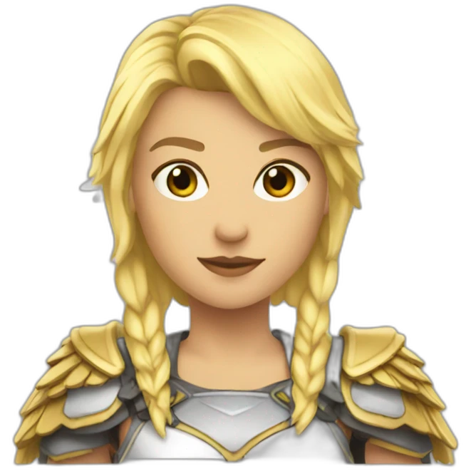 Blond Valkyrie with wings emoji