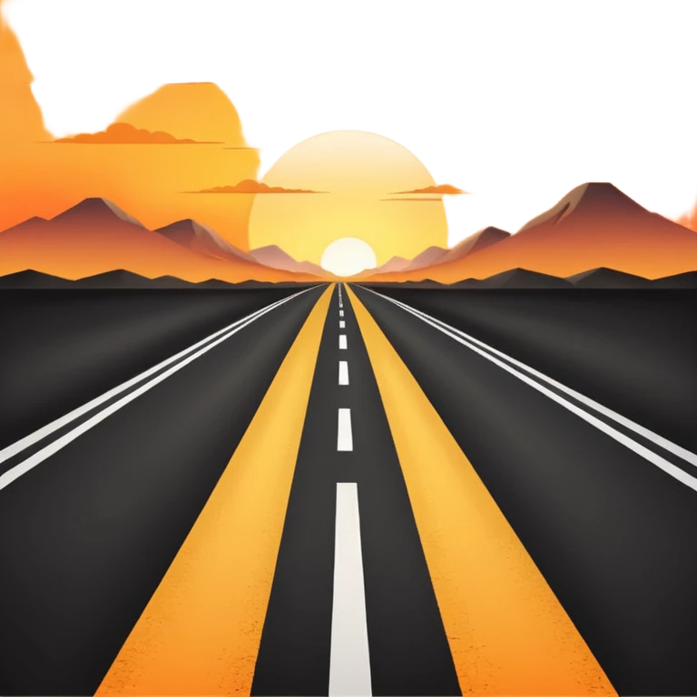 road with sunset emoji