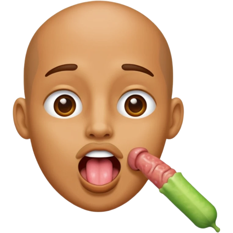une bouche féminine qui lèche un sexe d'homme emoji