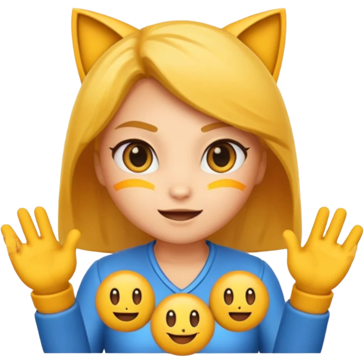 Emojis of the video game character, Kat, from the video game Geavity Rush emoji