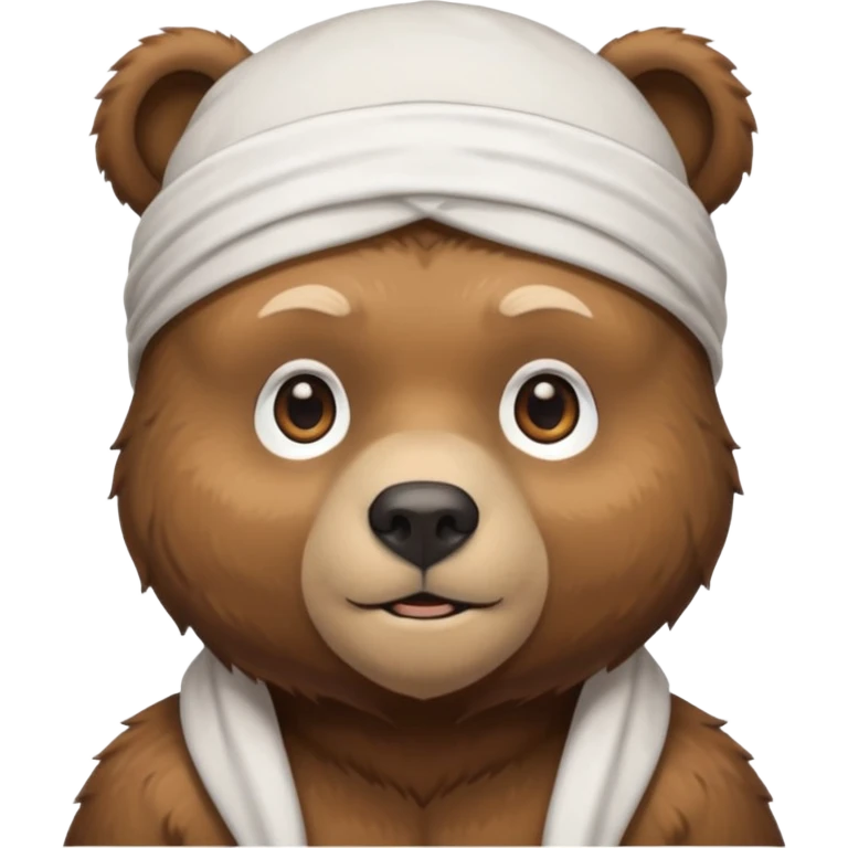 Сделай лицо медведя в белой дюраге emoji