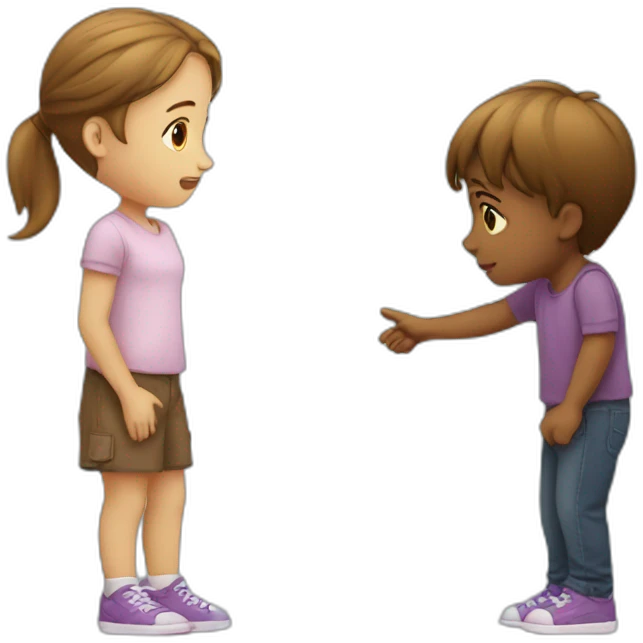 A boy saying sorry to a girl emoji