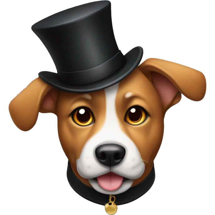 Dog with a top hat  emoji