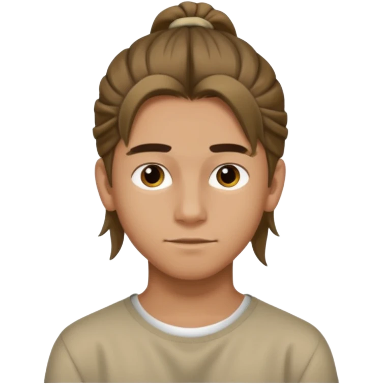 homme cheveux long attaché sans cheuveux dépanssant  16 ans, un peu bronzé emoji