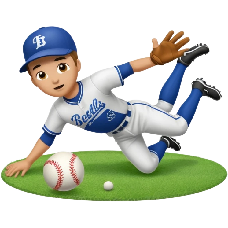 baseball player diving to catch the ball emoji